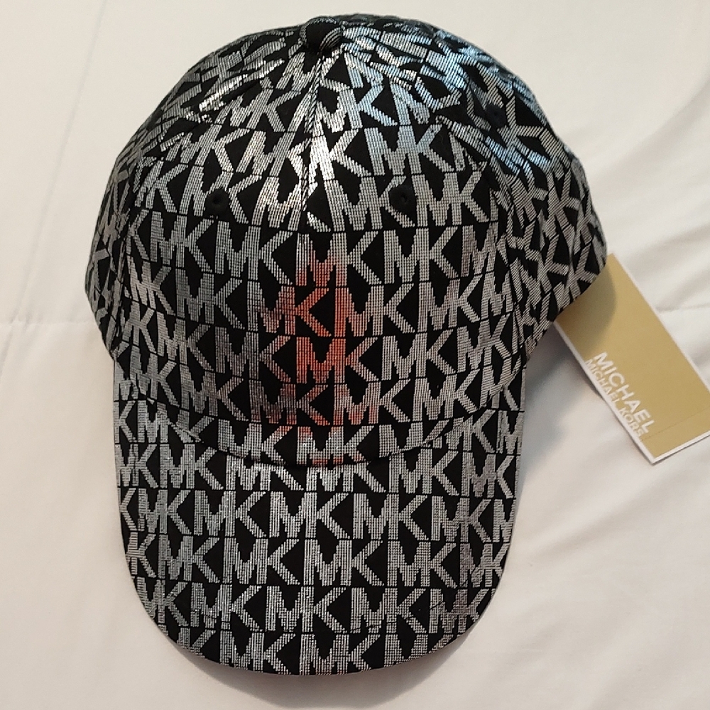 Michael Kors Black and Silver Logo Cap